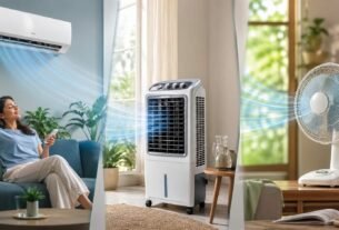Comparação entre ar-condicionado, climatizador e ventilador em uma residência.