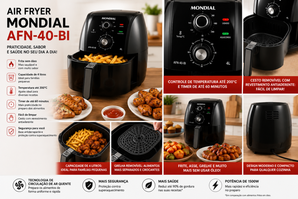 Air Fryer Mondial AFN-40-BI vista frontal