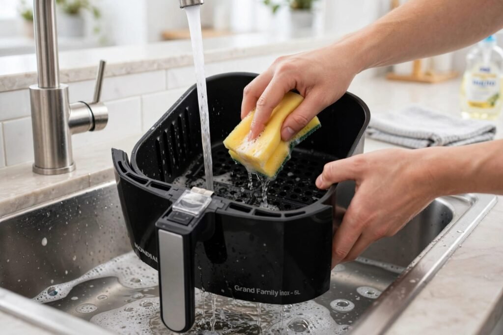 Limpeza do cesto da Air Fryer Mondial AFN-50-BI