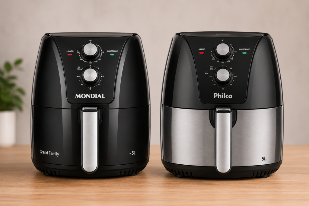 Air Fryer Mondial e Philco lado a lado