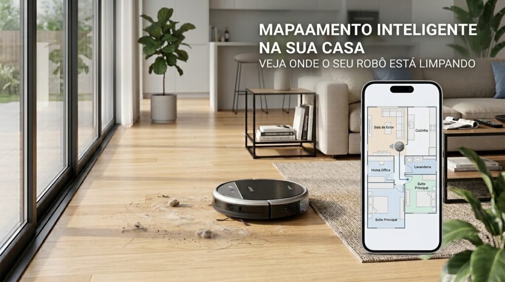 Robô aspirador com mapeamento dos cômodos da casa