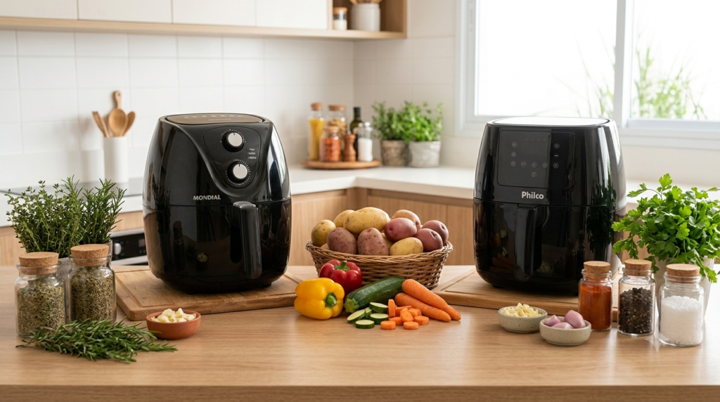 Comparativo entre cestos de Air Fryer